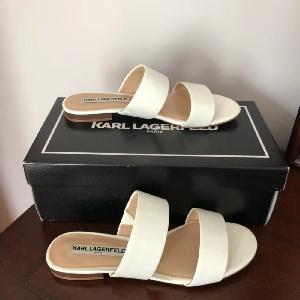 Karl Lagerfeld White Minimalist Sandals